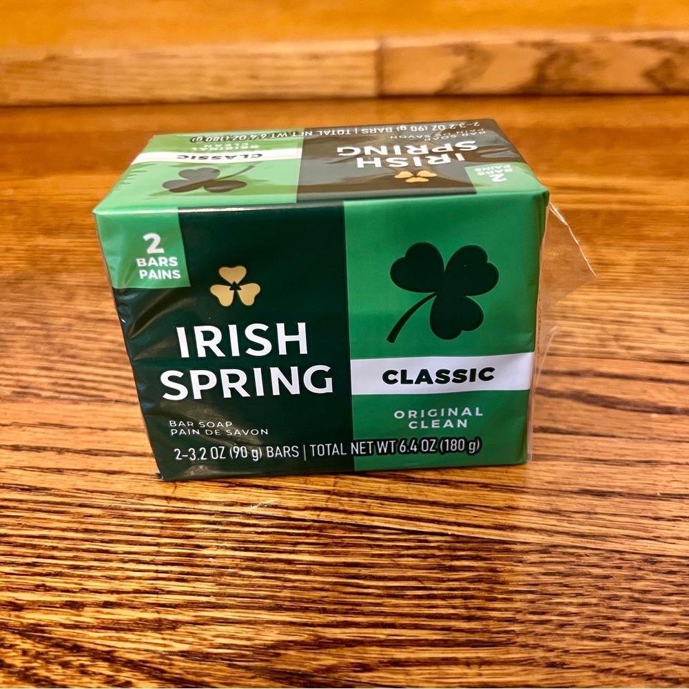 Irish Spring Bar Soap Classic Original 2 (ea) 3.2 oz bars brand new